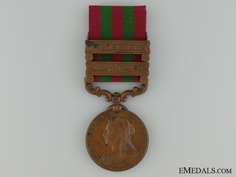 Bronze Medal (with "PUNJAB FRONTIER 1897-98" and "TIRAH 1897-98" clasps) (1896-1901) Obverse