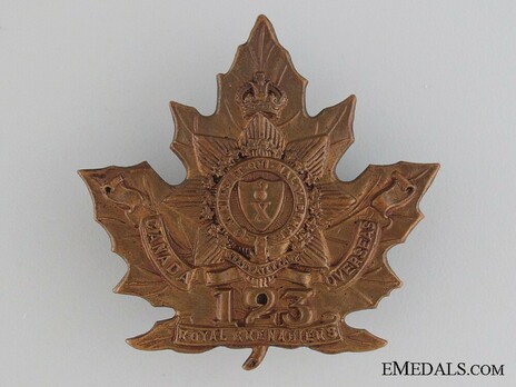 123rd Infantry Battalion Other Ranks Cap Badge Obverse