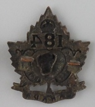 184th Infantry Battalion Other Ranks Collar Badge (Head) Reverse