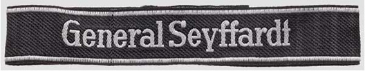 Waffen-SS General Seyffardt Cuff Title Obversre