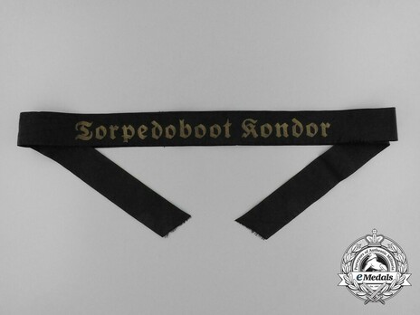 Kriegsmarine Torpedoboot Kondor Cap Tally Ribbon Obverse